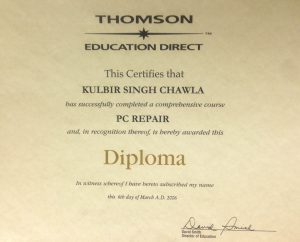 PC-Repair Diploma Kulbir Singh